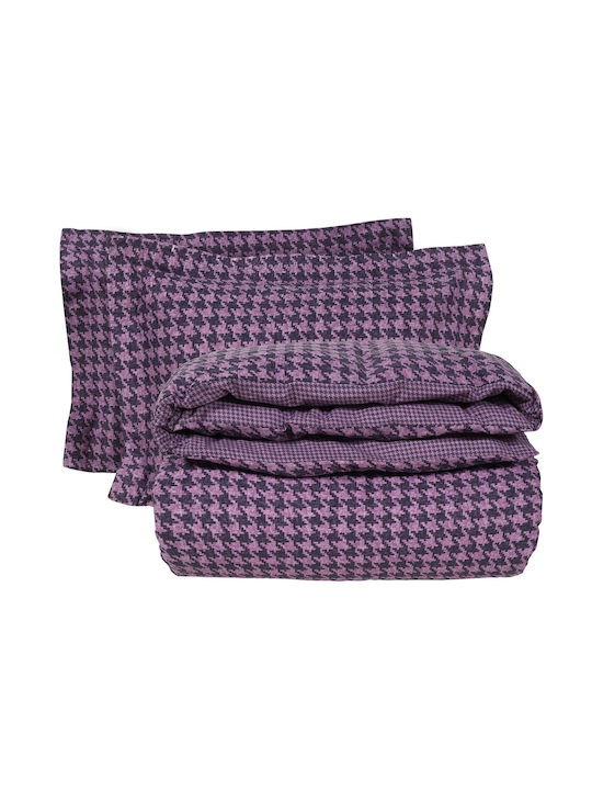 Das Home Duvet Cover Set Queen with 2 Pillowcases 220x240 9582 Purple