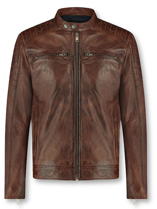 Leather jacket MAYS & ROSE MUSTANG Brown