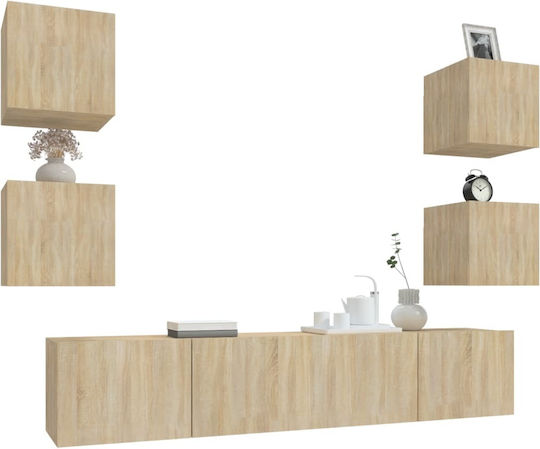 Животно помещение ТВ единица Sonoma Oak 6pcs Д80xШ30xВ30бр