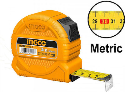 Ingco Tape Measure with Auto-Rewind 16mm x 3m