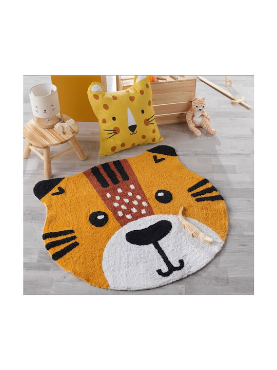Kipper Timmy Kinder Teppich Orange Rund mit Durchmesser 90cm
