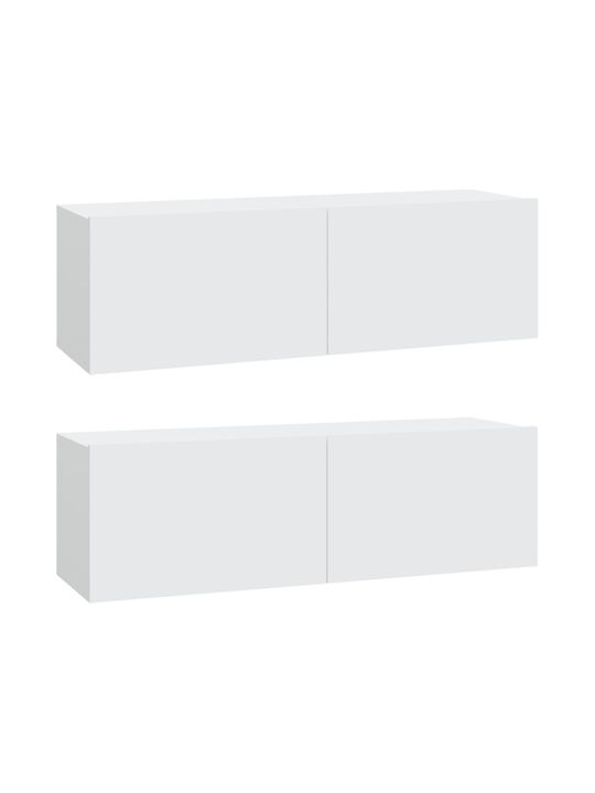 Living Room TV Unit White 4pcs L100xW30xH30cm