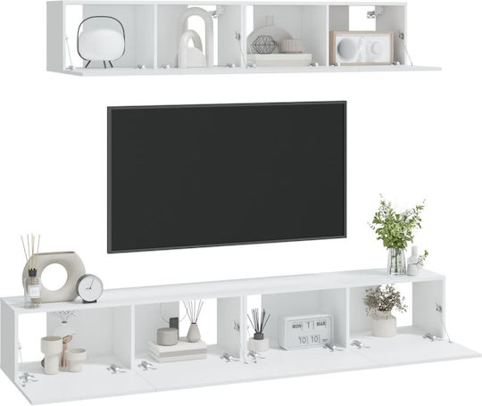 Животно помещение ТВ единица White 4pcs Д100xШ30xВ30бр