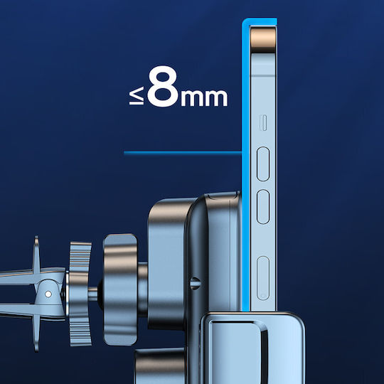 Joyroom Поставка за Мобилен Телефон за Кола 4.7" - 6.7" с регулируеми куки и Безжично Зареждане Черно