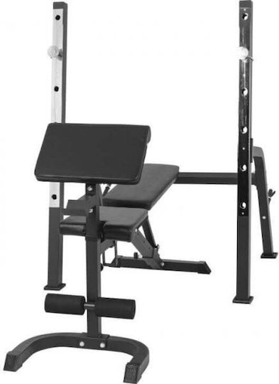 Gorilla Sports Πάγκος με ορθοστάτες Ρυθμιζόμενος Πάγκος Γυμναστικής με Ορθοστάτες