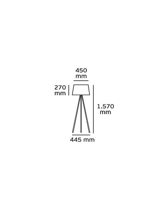 VK Lighting Φωτιστικό Δαπέδου Υ157xΜ45εκ. με Ντουί για Λαμπτήρα E27 Γκρι