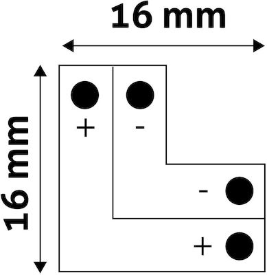 Avide ABLS12V3528-L-CONNECTOR Unghiular Conector pentru Benzi LED ABLS12V3528-L-CONNECTOR