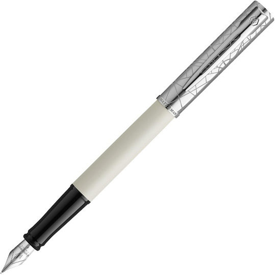 Waterman Allure DLX Писалка Fine 0.6mm Бяла от Inox с Червено Мастило