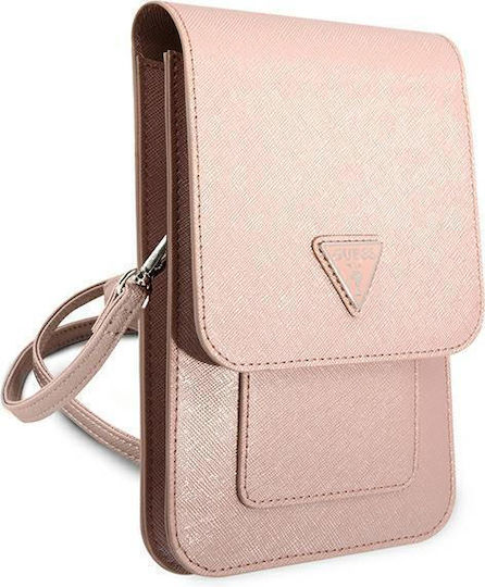 Guess Saffiano Triangle Sock & Pouch Ροζ