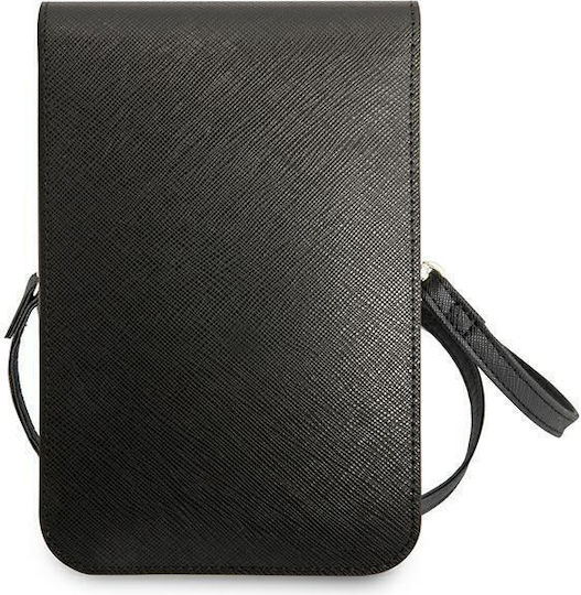 Guess Saffiano Triangle Logo Phone Bag Beutel Schwarz GUWBSATMBK