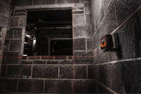 AEG Tools CLR215-B Αυτορυθμιζόμενο Γραμμικό Αλφάδι Laser Κόκκινης Δέσμης με Εύρος Εργασίας 15m