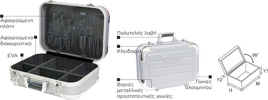 Proskit Βαλίτσα Εργαλείων Πλαστική Π46.3xB33.1xΥ17.1cm με Μεταλλική Ενίσχυση