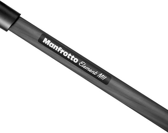 Manfrotto Kamerastative Element MII Mobile Bluetooth aus Carbonfaser mit Kugelförmiger Kopfart bis 160cm