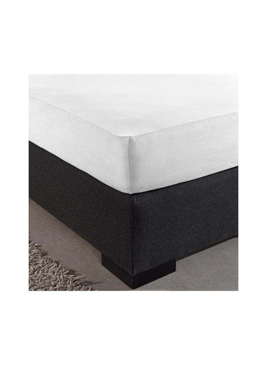 DreamHouse Jersey Σεντόνι King Size με Λάστιχο 190x200+30εκ. Λευκό