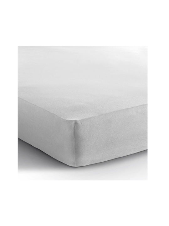 DreamHouse Jersey Σεντόνι King Size με Λάστιχο 190x200+30εκ. Λευκό