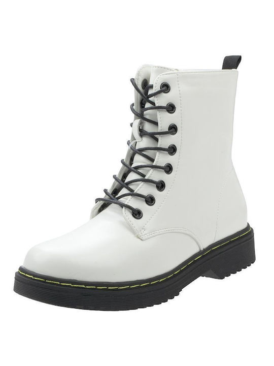 Plato Women's Combat Boots White