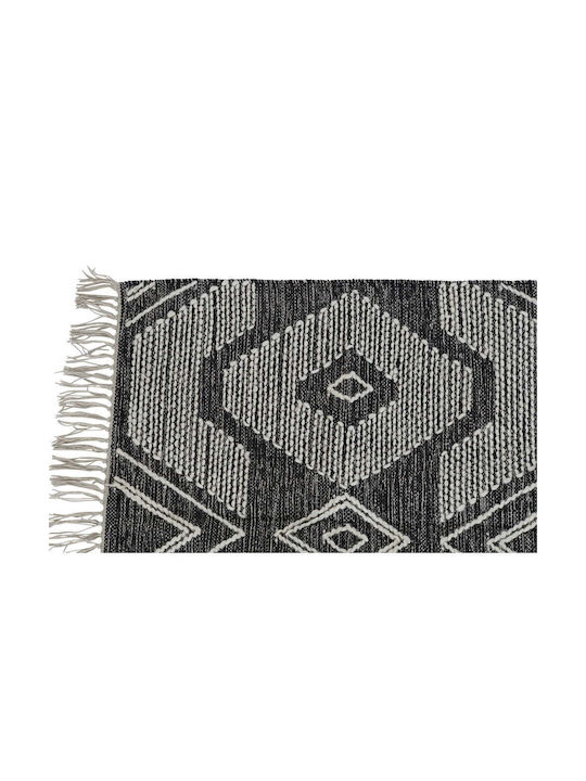 DKD Home Decor Rug Outdoor Rectangular with Fringes White / Black