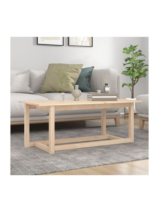 Rectangular Coffee Table from Solid Wood Pine tree L110xW55xH45cm.