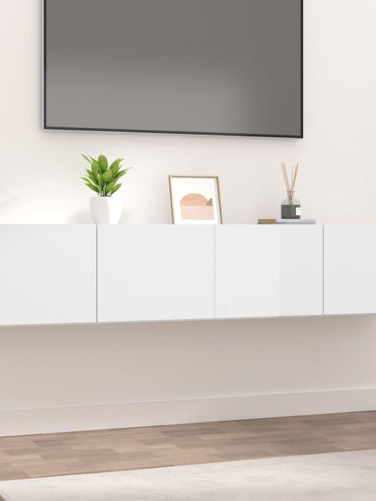 TV Stand Glossy White 2pcs L80xW30xH30cm