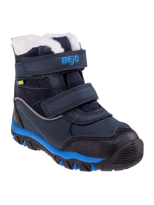 Baisy Mid Kids Boots with Velcro Navy Blue