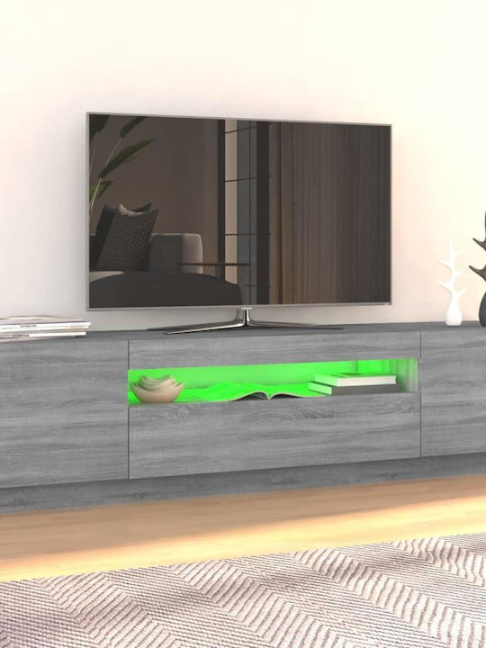 vidaXL TV-Ständer mit LED-Beleuchtung Grau M160xT35xH40cm