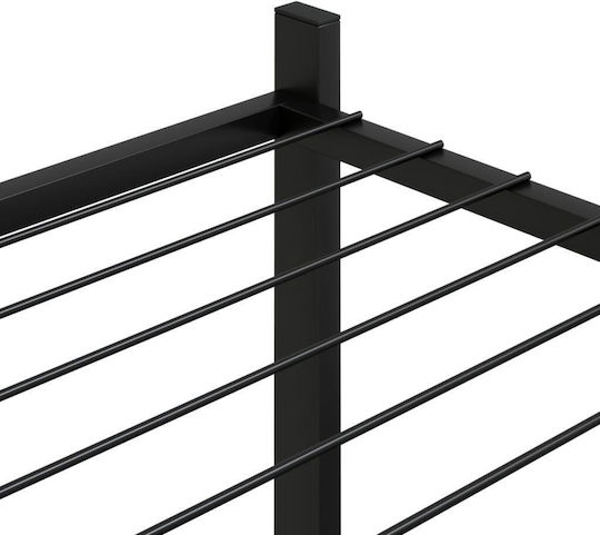 vidaXL Raft pentru ghiveci Metal Negru 83bucx25bucx100buccm.