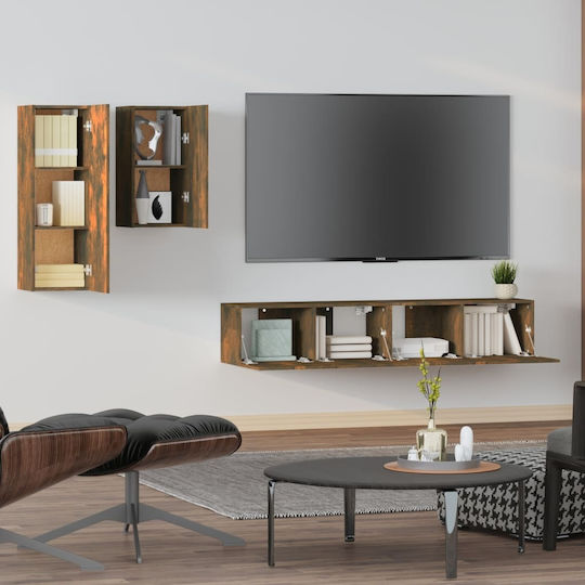 Stand TV Stejar Fumuriu 4 Buc L80xA30xÎ30cm