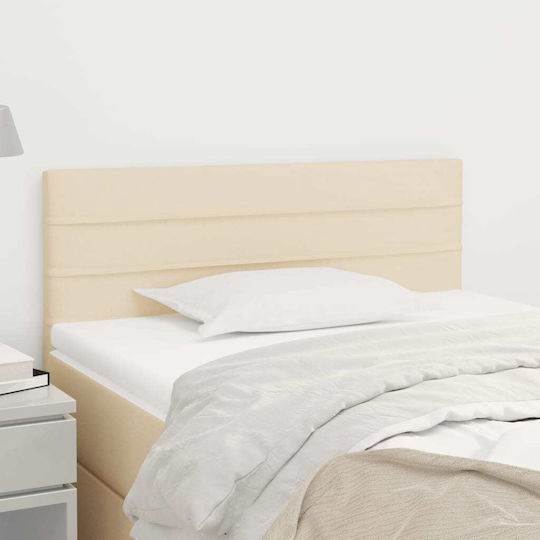 vidaXL Fabric Bed Headboard Cream 100x78cm