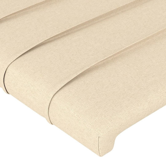 vidaXL Fabric Bed Headboard Cream 100x78cm