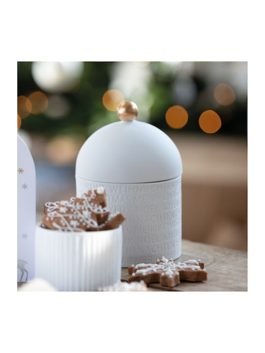 Raeder Merry Christmas "Multilingual" Christmas Vase Porcelain White L10xW10xH15xD10cm.