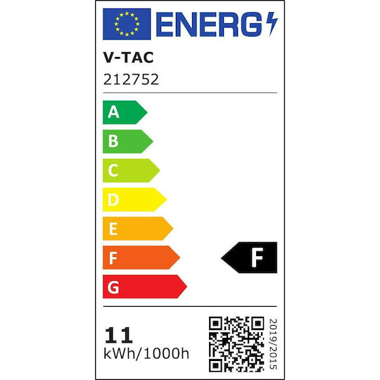 V-TAC Smart LED Bulb 11W for Socket E27 and Shape A60 RGBW 1055lm