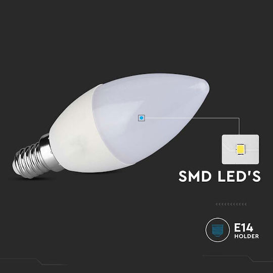 V-TAC LED Bulb 2.9W 100mm for Socket E14 and Shape C37 Warm White 250lm