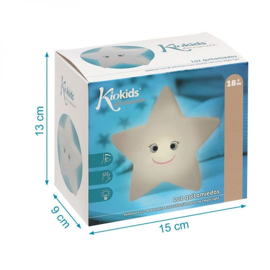 Kiokids Led Παιδικό Διακοσμητικό Φωτιστικό Αστεράκι με Εναλλαγές Χρωματισμών Λευκό 15x13cm