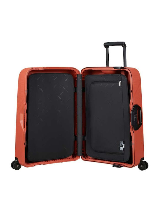 Samsonite Magnum Medium Travel Suitcase Hard Orange with 4 Wheels Height 69cm 139846-0557