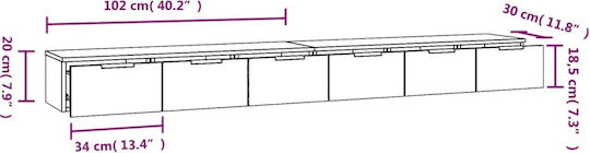 vidaXL TV-Ständer Grau Betons 2er-Set M102xT30xH32cm