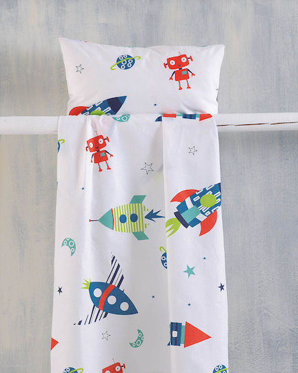 Rythmos Seturi de cearșafuri Single Potrivit Bumbac Astronio Alb 105x205cm 3buc