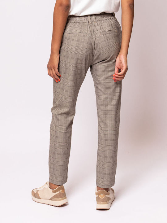 Heavy Tools Women's Fabric Trousers Checked Checked