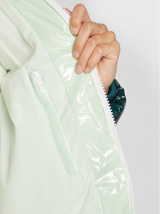 Scurtă Jachetă de femei Puffer White/Green
