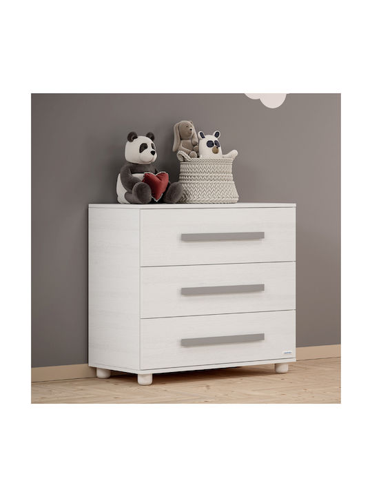 Casababy Panda Nursery Furniture Set with Bed & Nursery Drawer White / Gray