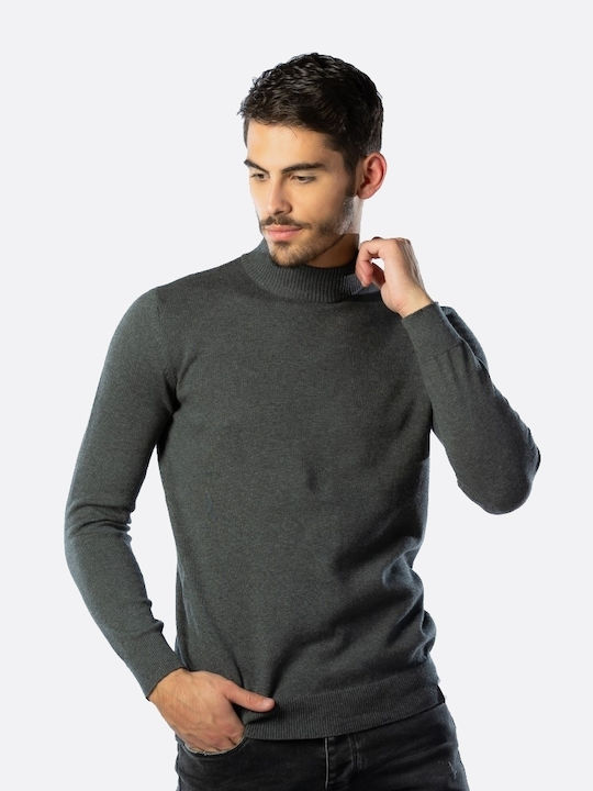 Brokers Jeans Herren Langarm-Pullover Rollkragen Anthracite Melange