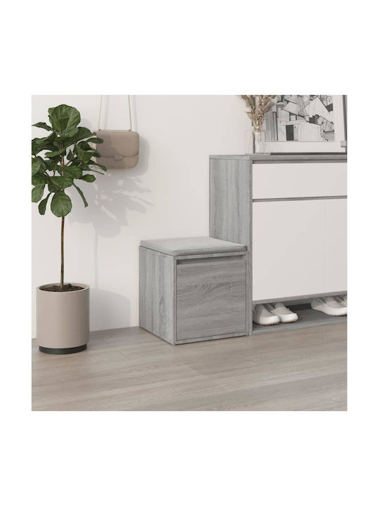 Stool For Living Room With Storage Space Wooden Grey Sonoma 40.5x40x40cm