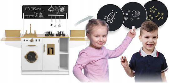 Ricokids Детска кухня с дъска и аксесоари за готвене от дърво