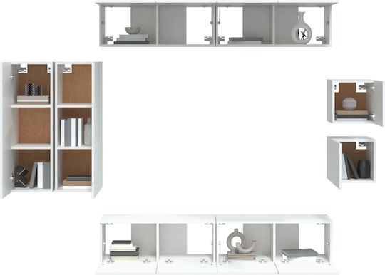 Животно помещение ТВ единица White 8pcs Д30.5xШ30xВ90бр