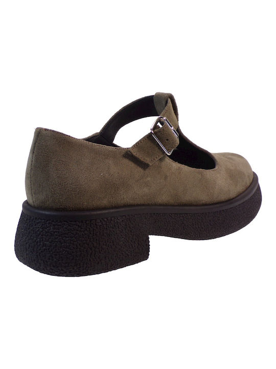 Katia Shoes Pantofi pentru femei Pantofi Mocasini K6-Z Cigar Custard Piele 105667