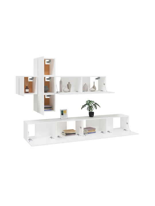 Wohnzimmer TV-Einheit Λευκό 7τμχ L100xB30xH30cm