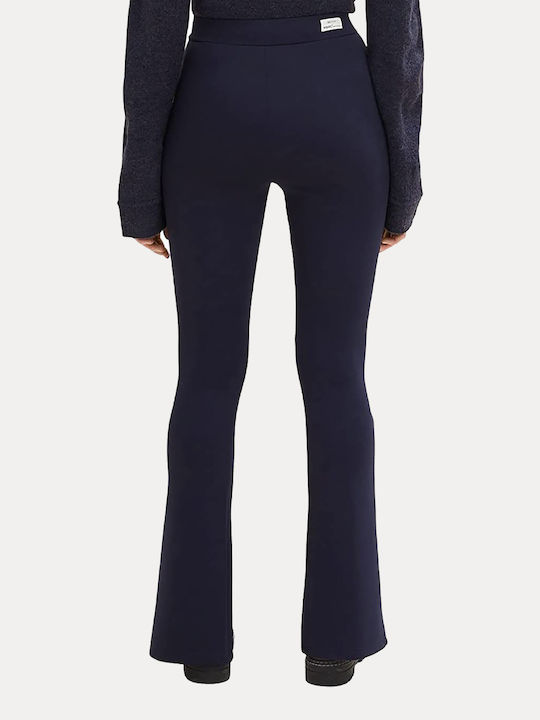 Tom Tailor Damen Stoff Hose Schlag in Normaler Passform Dark Blue