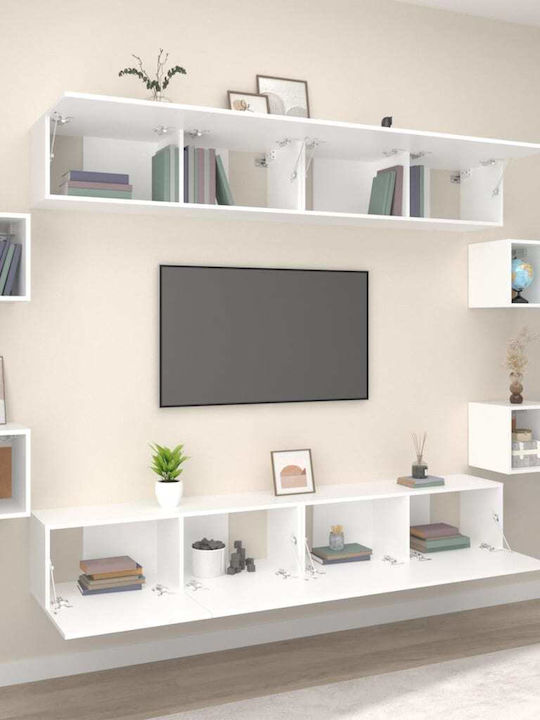Wohnzimmer TV-Einheit Λευκό 8τμχ L100xB30xH30cm