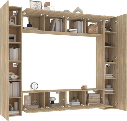 Животно помещение ТВ единица Sonoma Oak 8pcs Д80xШ30xВ30бр