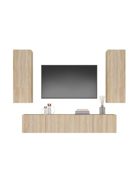 Living Room TV Unit Sonoma Oak 4pcs L80xW30xH30cm