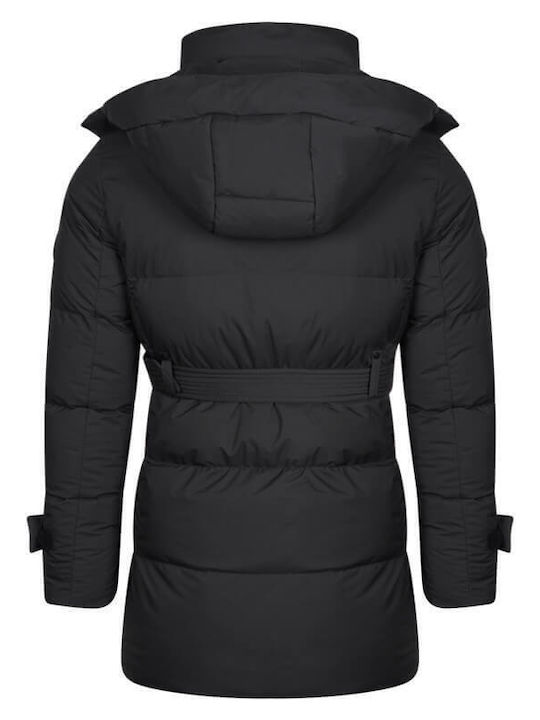 Prince Oliver Kurz Damen Puffer Jacke für Winter Schwarz